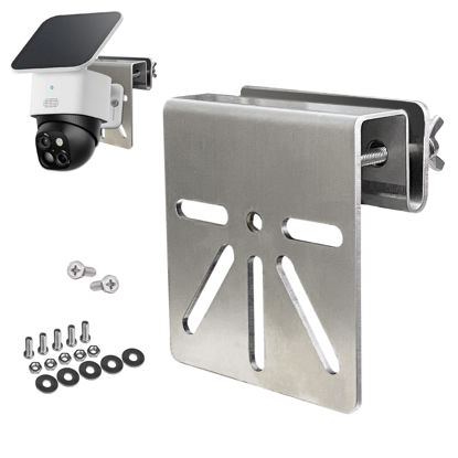 Picture of WiTi Gutter Mount Stainless Steel Bracket for Eufy Security SoloCam S340, Solar Security Camera Holder Anti-Rust Screws, No Drill Installation Compatible with IP PTZ DomeCameras Outdoor