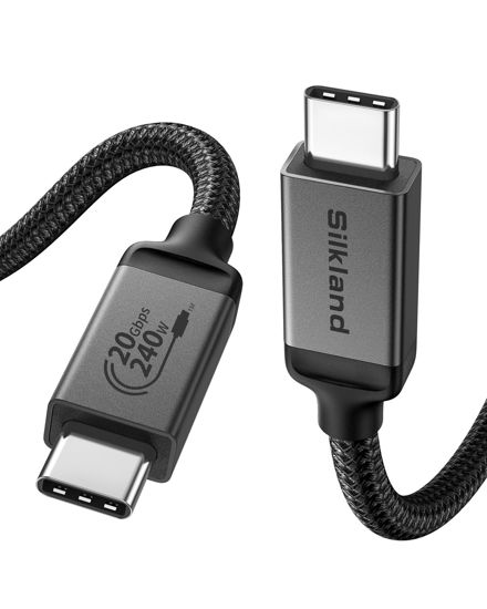 Picture of Silkland USB 4 Cable for Thunderbolt 4 Cable 16.5FT, 20Gbps Data Sync, 5K/4K@60Hz, 240W Charging, Long Thunderbolt 3 Cable 5M, Compatible for MacBook, Monitor, Dock, iPhone 16/15, VR Headset, Camera