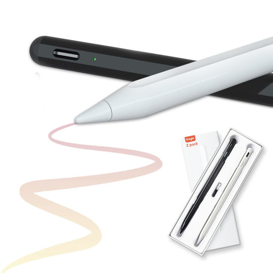 Picture of Uogic 2 Pack iPad Pen Stylus Apple Pen with Palm Rejection, Tilt, Magnetic, iPad Pencil Compatible with (2018-2022) Apple iPad Pro 11/12.9", iPad 6/7/8/9/10th, iPad Mini 5/6, iPad Air 3/4/5th Gen