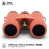Picture of Nocs Provisions Field Issue 8x32 Waterproof Binoculars, 8X Magnification, Bak4 Prism, Wide View Multi-Coated Lenses for Bird Watching, Hunting & Wildlife Viewing - Coral Red