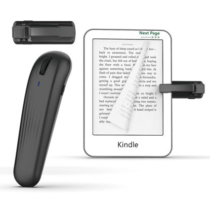 Picture of Remote Control Page Turner for Kindle Paperwhite Oasis Kobo E-Book eReaders, iPhone, iPad, Android Ebook Page Turn, Camera Video Record Remote, Wireless Scroll Remote with Light, Page Forward, Black