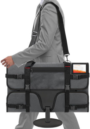 Picture of Doksmeria Monitor Carrying Case, Monitor Travel Case for 27" LCD Screens and Monitors, Protective Monitor Bag Computer Monitor Dust Covers with Padded Velvet Lining & Adjustable Shoulder Strap