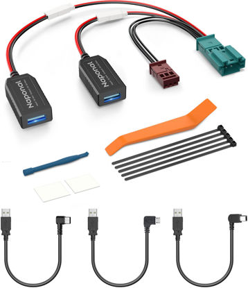Picture of Naponal GPS DashCam Power Adapter,(3Pin Type F Connector) Mirror Camera Radar Charger Station GPS Dash Cam Charger Cable for Select Porsche 718 Cayman, Boxster, 991 Carrera 911 and More