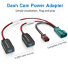Picture of Naponal GPS DashCam Power Adapter,(3Pin Type F Connector) Mirror Camera Radar Charger Station GPS Dash Cam Charger Cable for Select Porsche 718 Cayman, Boxster, 991 Carrera 911 and More