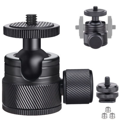Picture of Mini Ball Head ARTCISE CB20 CNC Machining Tripod Ball Head Portable Small Aluminum Alloy Ball Head 360 Degree Rotating Head for Phone & Light Weight Camera, Max Load 6.6lbs/3kg