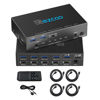 Picture of USB 3.0 KVM Switch HDMI 4 Computer 1 Monitor 4K 60Hz SPDIF L/R Hotkey - Share one Set of Keyboard Mouse Printer,1080p 120Hz 144Hz HDCP Bypass,4X USB3.0 Cable,IR Remote Ext. Windows Mac 41KVMP