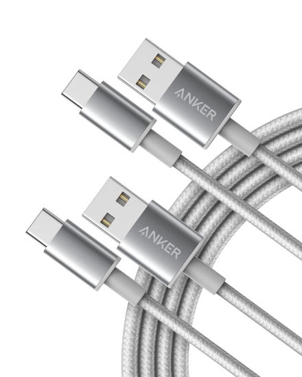 Picture of Anker USB to USB C Cable [2 Pack, 6FT], USB A to USB C Charger Cord for Samsung Galaxy S10 S10+, LG V30, Beats Fit Pro and More (USB 2.0, Silver)