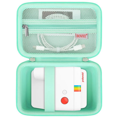 Picture of BOVKE Carrying Case for Polaroid Go Generation 2 / Polaroid Go Mini Instant Camera, Polaroid Go Gen 2 Camera Travel Storage Bag With Extra Space for Photo Films, Charging Cables, Green