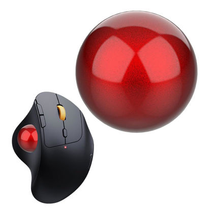 Picture of All-New2024 Trackball 34mm/1.34 Inches Trackball, Replacement Ball for Logitech M575, M570, MX Ergo, ELECOM, Kensington, Perixx, and Other Compatible Trackball Mice, Glossy - Red