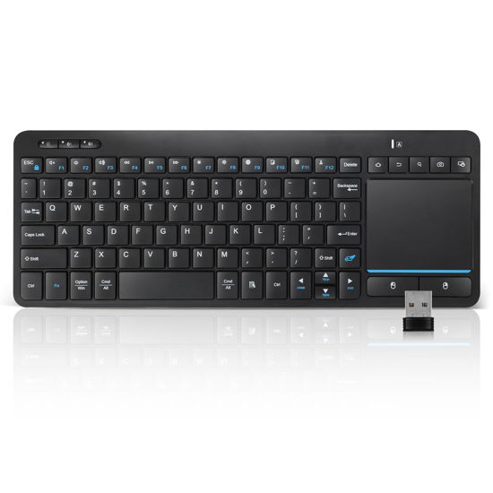 Picture of Bnnwa Multi-Device Wireless Bluetooth Keyboard with Touchpad-Wireless TV Keyboard with Multi-Touch Big Size Trackpad,Support 3 Devices for TV,Windows, Android, Chrome OS, Laptop, Tablet