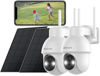 Picture of 【2K】 Solar Security Cameras Outdoor Wireless, 2 Pack Outdoor Camera Wireless Solar Powered, Pan Tilt 360°WiFi Camera with Color Night Vision/PIR Sensor/2-Way Audio/Alexa/Google Assistant