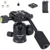 Picture of Ball Head with Handle ARTCISE Camera Tripod Ball Head with Two Quick Release Plates and Phone Clip for Monopod, 360 Degree Panoramic Head for Tripod, Monopod, Slider, DSLR Camera，Max Load 22lb/10kg