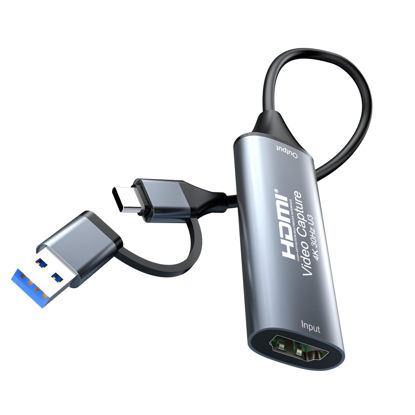 Picture of 4K 30FPS HDMI Video Capture Card,Video Recording Card HDMI USB 3.0 with Type-C for Gaming Live Streaming TV Recorder, for Windows Android Mac OS System VLC,OBS,Amcap,PS5,Switch,Xbox