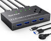 Picture of USB 3.0 Switch 4 Computers,Camgeet 4 Port USB Switch Selector Sharing 4 USB Devices,Keyboard Mouse Switch,USB Switcher Compatible with Mac/Windows/Linux,Wired Remote and 4 USB 3.0 Cable Included