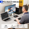 Picture of USB 3.0 Switch 4 Computers,Camgeet 4 Port USB Switch Selector Sharing 4 USB Devices,Keyboard Mouse Switch,USB Switcher Compatible with Mac/Windows/Linux,Wired Remote and 4 USB 3.0 Cable Included