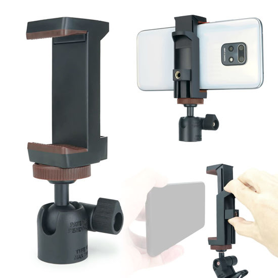 Picture of LINCO Lincostore 3 Pack Mini Ball Head with 1/4" Screw Mount & Phone Clamp Holder 360 Degree Rotatable Tripod Ball Head for DSLR Cameras HTC Vive Monopods Camcorder Light Stand AM283