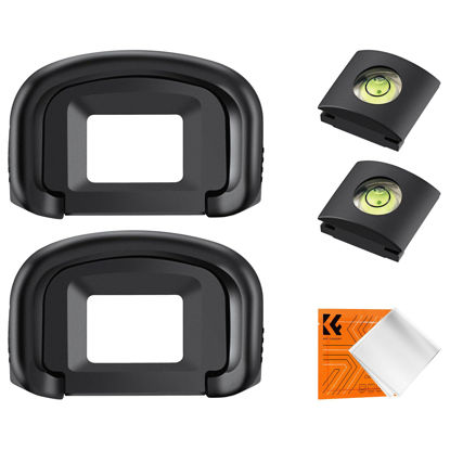 Picture of K&F Concept 2Pack Eyepiece Cover & Hot Shoe Cover Kit, Eyecup for Canon 5DM4 5DM3 5DS R 5DS 7D 7DM2 1DX 1DXM2 1DXM3 1DSM3 1DM4 1DM3 Camera Viewfinder, Viewfinder Protector Replace for Canon EG Eyecup