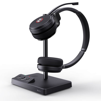 Picture of Yealink WH62 Dual DECT Wireless Headset 525 ft Range for Zoom Certified &UC Plf,Work Headset with 2X Noise Canceling Mic for IP Phone and Computer,Office Headset Call Control, Ringer,14H Talk Time
