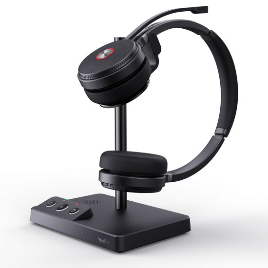 Picture of Yealink WH62 Dual DECT Wireless Headset 525 ft Range for Zoom Certified &UC Plf,Work Headset with 2X Noise Canceling Mic for IP Phone and Computer,Office Headset Call Control, Ringer,14H Talk Time