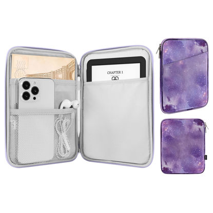 Picture of MoKo 6-7" eReader Sleeve Bag for 7" ereader Colorsoft Signature Edition, All-New 6" ereader 11th Gen 2022/10th Gen 2019/8th Gen 2016, 6.8" ereader Paperwhite 11th/10th Gen 2021/2018, Purple Starry Sky