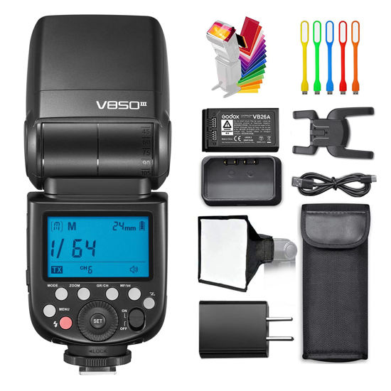 Picture of Godox V850III 2.4G GN60 HSS 1/8000s Flash with 2600mAh Li-ion Battery, Master Slave Off Flash Speedlite 1.5s Recycle Time 450 Full Power, Compatible for Canon Nikon Sony Olympus Panasonic Fuji Cameras