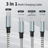 Picture of USB C Multi Charging Cable, (2 Pack 4FT), 3 in 1 Charging Cable Nylon Braided Universal Charger Cable with Type-C, Micro USB,IP Port for iPhone16/15 Series/Cell Phones & Pads and Other Devices