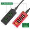 Picture of 12V Metal Regulated Surge Protection P-Tap D-Tap Splitter for ARRI|RED|Sony|Teradek |Smallhd|DJI|TILTA |SmallRig|V-Mount|Gold-Mount, 4 * 1/4"-20 Screw Threads- 17.7 inches(Red)