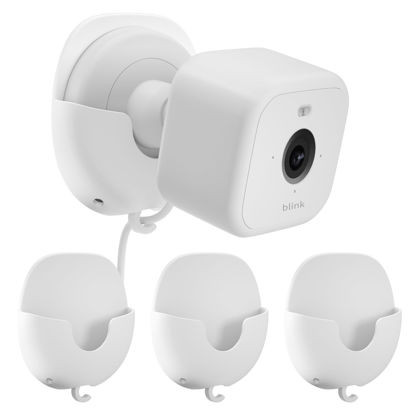 Picture of Blink Camera Wall Mount 3 Pack for Blink Outdoor 4/Blink Mini/Mini 2/Blink Indoor Cameras, No Drill No Screws,Strong Adhesive Bracket for Blink Cameras, Decorate Damage-Free, Easy to Install(White)