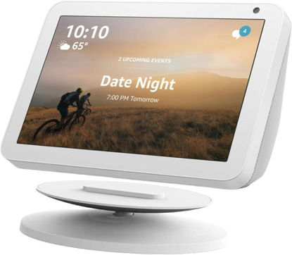 Picture of Sintron Smart Display Stand for Show 5 & 8 (1st & 2nd Gen) Adjustable Magnetic Stand Mount for Show 8 & 5 with 360 Degree Rotation Tilt Function & Anti-Slip Base (White), Compatible with iPhone Models