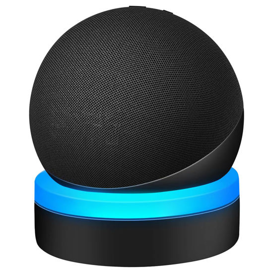 Picture of ZUOLACO Table Holder for Echo Dot 4th/5th Generation, Desktop Stand Mount for Echo Dot 4th/5th Gen, Base Bracket with Light Guide, Dot Accessories with Built-in Cable Management, Black
