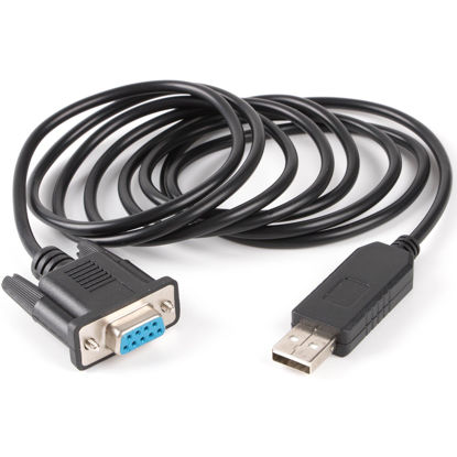 Picture of USB serial db9 ft232r USB rs232 null modem cable pc control tv cable (2-RXD(yellow), 3-TXD(orange),5-GND(GND), 7-RTS(green),8-CTS(brown), 1/4/6/9-NC)