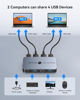 Picture of KVM Switch, ABLEWE Aluminum KVM Switch HDMI,USB Switch for 2 Computers Sharing Mouse Keyboard Printer to One HD Monitor, Support 4K@60Hz,2 HDMI Cables and 2 USB Cables Included