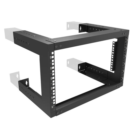 Picture of Jingchengmei 6U Wall Mount Open Frame Rack-19 Inch Server Equipment Rack- Adjustable Depth 13-18 Inches 2 Post Open Frame Cabinet- Black (6U13-18InD)