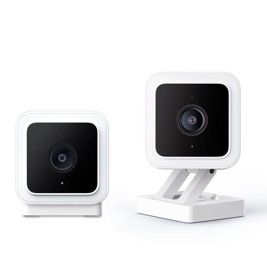 Picture of WyzeCamera v3 1080p HD Indoor/Outdoor Plug-in Smart Home Security Cameras, Color Night Vision, 2-Way Audio, MicroSD Card Slot, Compatible with Alexa - White, 2-Pack
