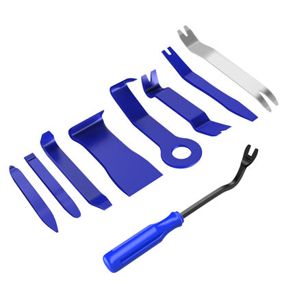 Picture of GOOACC 9PCS Auto Trim Removal Tool Kit No-Scratch Tool Kit for Car Audio Dash Window Molding Fastener Remover Tool Kit-Blue
