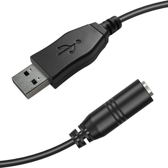 Picture of USB to 3.5mm Jack Audio Adapter, 97cm/3.2FT TRRS Aux Female to USB A Male Cable External Sound Card 3.5mm Aux Stereo Converter Compatible with Headphone Earphone Speaker to PC Laptop Desktop PS4 PS5