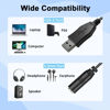 Picture of USB to 3.5mm Jack Audio Adapter, 97cm/3.2FT TRRS Aux Female to USB A Male Cable External Sound Card 3.5mm Aux Stereo Converter Compatible with Headphone Earphone Speaker to PC Laptop Desktop PS4 PS5