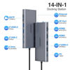 Picture of USB C Docking Station 3 Monitors USB C Hub Laptop Dual Monitor Multiport Adapter Dock Dongle,USB C to 2 HDMI,4K DisplayPort,PD Charging,Ethernet,7 USB C/A Ports,SD/TF,Audio for Dell/HP/Lenovo/Surface