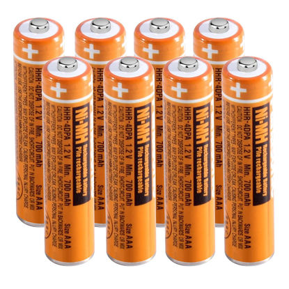 Picture of pingju NI-MH AAA Rechargeable Battery 1.2V 700mah 8-Pack HHR-4DPA AAA Batteries for Panasonic Cordless Phones, Remote Controls, Electronics Electronics