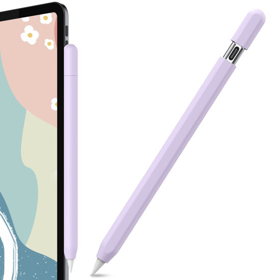 Picture of AhaStyle Silicone Case for Apple Pencil (USB-C) 2023 Ultra Thin Protective Cover Skin Apple Pencil Sleeve Anti-slip Grip Compatible with Apple Pencil USB C (Lavender)