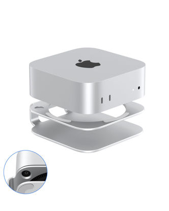 Picture of GEWOKLIY Mac Mini M4 Stand, Aluminum Mount for 2024 Mac Mini M4 and M4 Pro, Built in Chill, Access to Power Button, Anti-Slip │ Mac Mini M4 Accessories