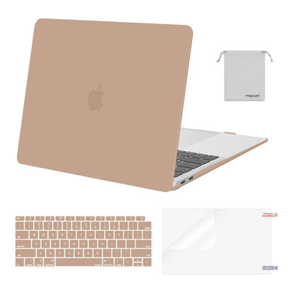 Picture of MOSISO Compatible with MacBook Air 13 inch Case 2022, 2021-2018 Release A2337 M1 A2179 A1932, Plastic Hard Shell&Keyboard Cover&Screen Film&Storage Bag for MacBook Air 13.3 inch Case, Bronze Brown