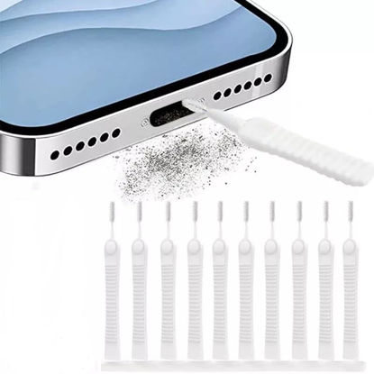 Picture of Phone Mini Cleaning Brush Kit, Anti-Clogging Nylon Cleaner for Phone Speaker and Receiver, Multifunctional Cleaning Tool Compatible with Airpods, iPhone, Keyboard, Car Vent - 10 Pcs