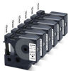 Picture of 6X Replace for Dymo D1 Label Tape 45013 for Dymo Label Maker Refills D1 A45013 S0720530, Work with DYMO LabelManager 160 280 360D 420P 210D PnP Label Maker Tape, 1/2 Inch x 23 Feet, Black on White