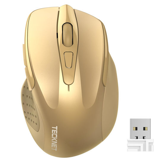Picture of TECKNET Wireless Mouse, 2.4G Ergonomic Optical Mouse, Computer Mouse for Laptop, PC, Computer, Chromebook, Notebook, 6 Buttons, 24 Months Battery Life, 2600 DPI, 5 Adjustment Levels