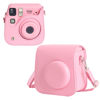 Picture of WOGOZAN Carrying Case for Fujifilm Instax Mini SE/7+/7s/7c Instant Film Camera, Protective Case PU Leather Case for Instax Mini SE Case with Adjustable Shoulder Strap (No Camera) - Pink