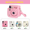 Picture of WOGOZAN Carrying Case for Fujifilm Instax Mini SE/7+/7s/7c Instant Film Camera, Protective Case PU Leather Case for Instax Mini SE Case with Adjustable Shoulder Strap (No Camera) - Pink