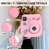 Picture of WOGOZAN Carrying Case for Fujifilm Instax Mini SE/7+/7s/7c Instant Film Camera, Protective Case PU Leather Case for Instax Mini SE Case with Adjustable Shoulder Strap (No Camera) - Pink