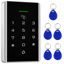 Picture of Door Access Control Keypad, 125KHz Proximity ID Card Access Control System, Support 1000 Users Door Access Control, Stand-Alone Keypad + 5PCS Keychains for Entry Access Controller Gate Opener