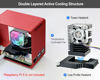 Picture of ElectroCookie Raspberry Pi 5 Case, Aluminum Mini Tower Case with Cooling Fan and Color Changing Ambient Light (Red)